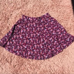 Flower printed skater skirt